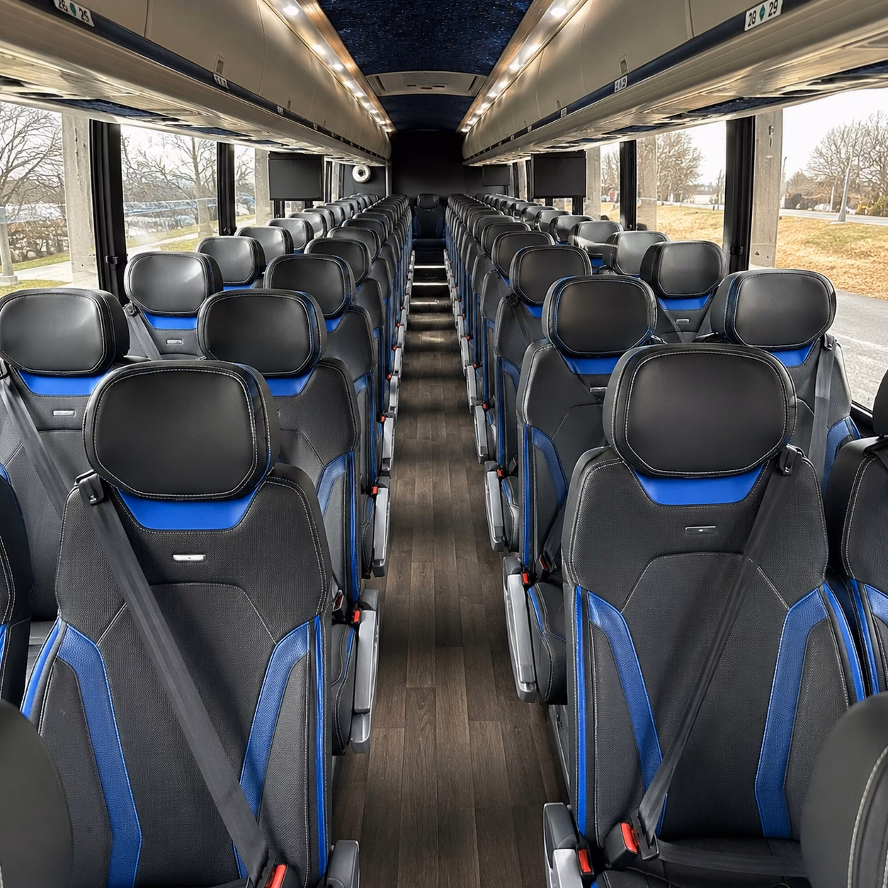 conroe charter bus rental interior