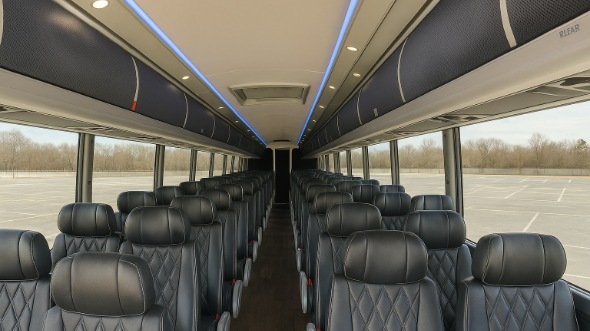conroe 54 passenger charter bus inside