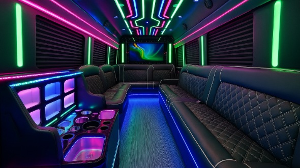 party bus rental interior conroe